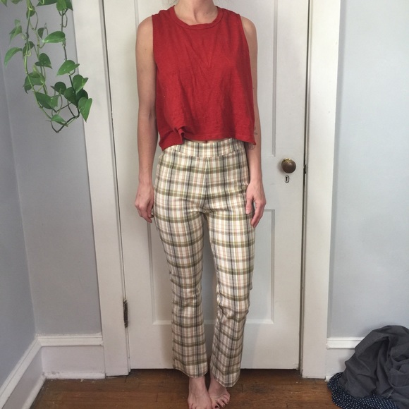 Urban Outfitters Pants - Urban Outfitters Plaid Retro High Waisted Pants